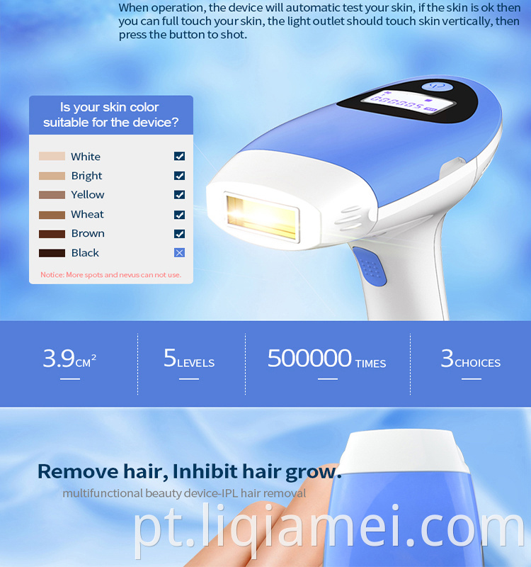 Produtos de beleza para mulheres Remoção permanente de cabelo IPL Remoção de cabelo a laser de casa